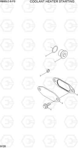 9120 COOLANT HEATER STARTING R800LC-9 FS, Hyundai