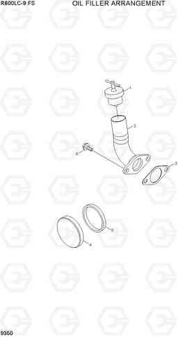 9350 OIL FILLER ARRANGEMENT R800LC-9 FS, Hyundai