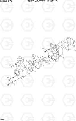 9500 THERMOSTAT HOUSING R800LC-9 FS, Hyundai