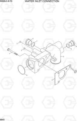 9540 WATER INLET CONNECTION R800LC-9 FS, Hyundai