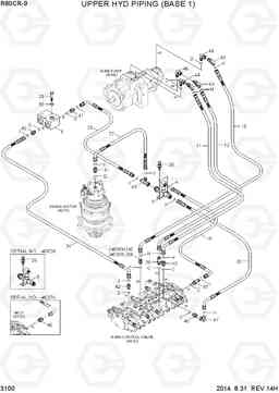 3100 UPPER HYD PIPING(BASE 1) R80CR-9, Hyundai