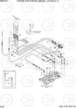 3125 UPPER HYD PIPING(#0005-, ATTACH 1) R80CR-9, Hyundai