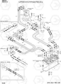 3140 UPPER HYD PIPING(TRAVEL) R80CR-9, Hyundai