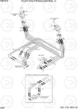 3200 PILOT HYD PIPING(CONTROL 1) R80CR-9, Hyundai