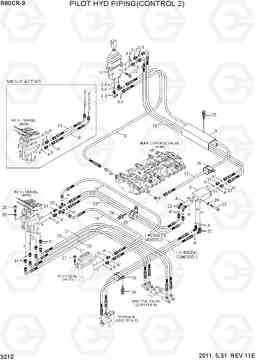3210 PILOT HYD PIPING(CONTROL 2) R80CR-9, Hyundai