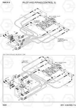 3220 PILOT HYD PIPING(CONTROL 3) R80CR-9, Hyundai