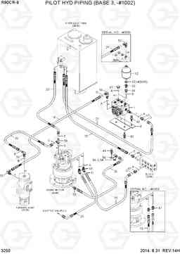 3250 PILOT HYD PIPING(BASE 3, -#1002) R80CR-9, Hyundai