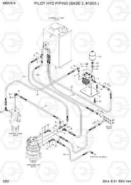 3251 PILOT HYD PIPING(BASE 3, #1003-) R80CR-9, Hyundai