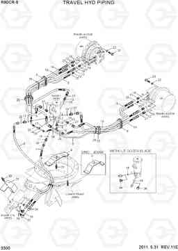 3300 TRAVEL HYD PIPING R80CR-9, Hyundai