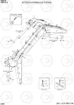 3400 ATTACH HYD PIPING R80CR-9, Hyundai