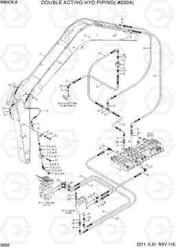 3600 DOUBLE ACTING PIPING KIT(-#0004) R80CR-9, Hyundai