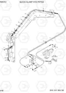 3700 QUICK CLAMP HYD PIPING R80CR-9, Hyundai