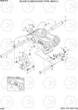 3740 QUICK CLAMP ASSY(HOOK TYPE 2, #0501-) R80CR-9, Hyundai