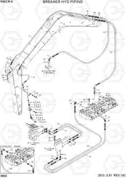 3800 BREAKER HYD PIPING R80CR-9, Hyundai