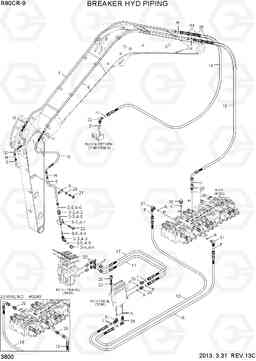 3800 BREAKER HYD PIPING R80CR-9, Hyundai