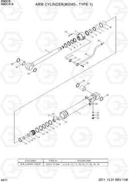 4511 ARM CYLINDER(#0045-, TYPE 1) R80CR-9, Hyundai