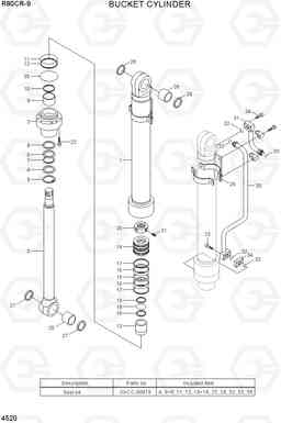 4520 BUCKET CYLINDER(TYPE 1) R80CR-9, Hyundai