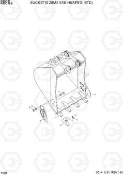 7300 BUCKET(0.28M3 SAE HEAPED, STD) R80CR-9, Hyundai