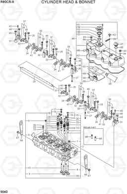 9040 CYLINDER HEAD & BONNET R80CR-9, Hyundai