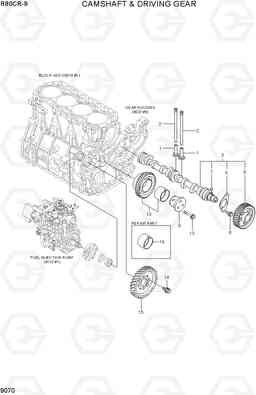 9070 CAMSHAFT & DRIVING GEAR R80CR-9, Hyundai