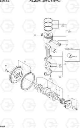 9080 CRANKSHAFT & PISTON R80CR-9, Hyundai