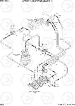 3100 UPPER HYD PIPING(BASE 1) R80CR-9A, Hyundai