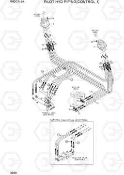 3200 PILOT HYD PIPING(CONTROL 1) R80CR-9A, Hyundai