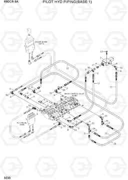 3230 PILOT HYD PIPING(BASE 1) R80CR-9A, Hyundai