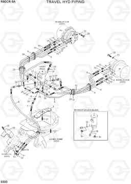 3300 TRAVEL HYD PIPING R80CR-9A, Hyundai