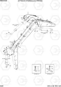 3400 ATTACH HYD PIPING R80CR-9A, Hyundai