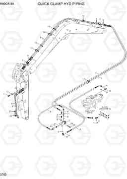 3700 QUICK CLAMP HYD PIPING R80CR-9A, Hyundai