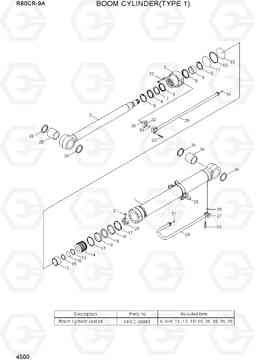 4500 BOOM CYLINDER(TYPE 1) R80CR-9A, Hyundai
