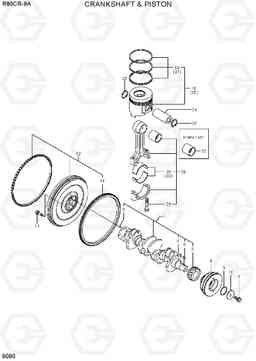 9090 CRANKSHAFT & PISTON R80CR-9A, Hyundai