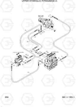 2050 UPPER HYDRAULIC PIPING(BASE 2) R95W-3, Hyundai