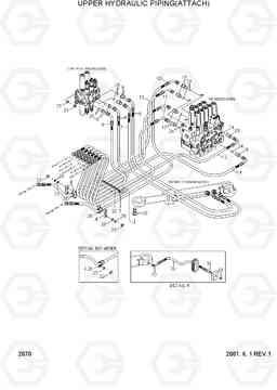 2070 UPPER HYDRAULIC PIPING(ATTACH) R95W-3, Hyundai