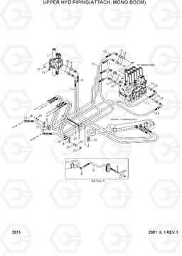 2073 UPPER HYD PIPING(ATTACH, MONO BOOM) R95W-3, Hyundai