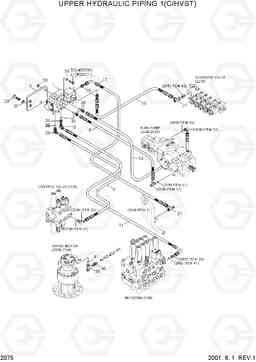 2075 UPPER HYDRAULIC PIPING 1(C/HVST) R95W-3, Hyundai