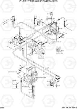 2090 PILOT HYDRAULIC PIPING(BASE 2) R95W-3, Hyundai