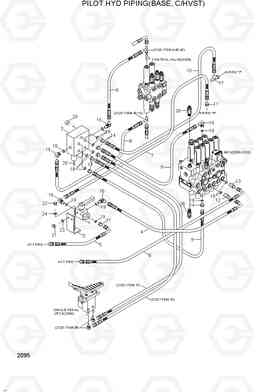 2095 D/ACTING MAIN PIPING(MONO BOOM) R95W-3, Hyundai