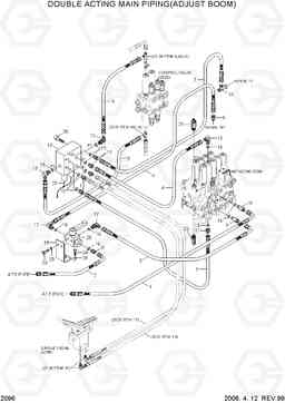 2096 D/ACTING MAIN PIPING(ADJUST BOOM) R95W-3, Hyundai