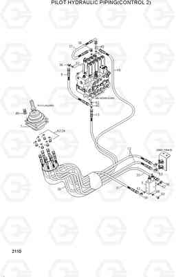 2110 PILOT HYDRAULIC PIPING(CONTROL 2) R95W-3, Hyundai