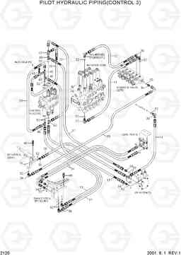 2120 PILOT HYDRAULIC PIPING(CONTROL 3) R95W-3, Hyundai