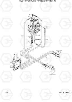 2130 PILOT HYDRAULIC PIPING(CONTROL 4) R95W-3, Hyundai