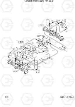 2170 LOWER HYDRAULIC PIPING 2 R95W-3, Hyundai