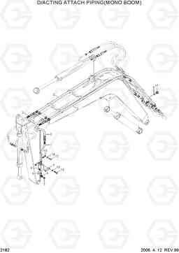 2182 D/ACTING ATTACH PIPING(MONO BOOM) R95W-3, Hyundai