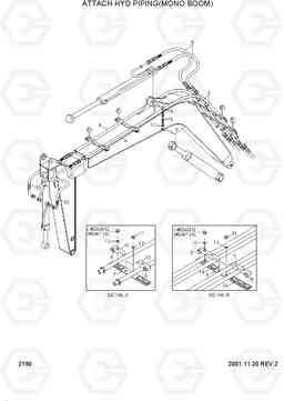 2190 ATTACH HYD PIPING(MONO BOOM) R95W-3, Hyundai