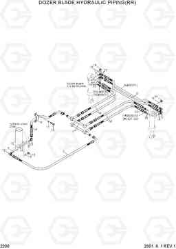 2200 DOZER BLADE HYDRAULIC PIPING(RR) R95W-3, Hyundai