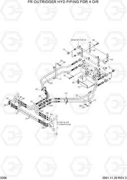 2206 FR OUTRIGGER HYD PIPING FOR 4 O/R R95W-3, Hyundai