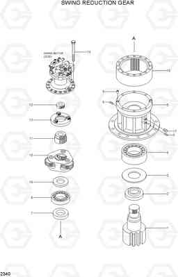 2340 SWING REDUCTION GEAR R95W-3, Hyundai