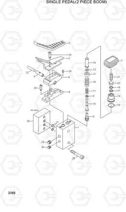 2390 SINGLE PEDAL(2 PIECE BOOM) R95W-3, Hyundai